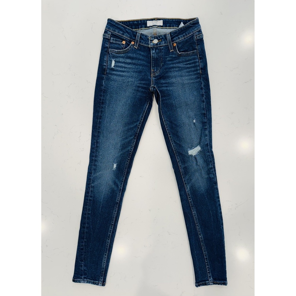 Levi's ALTERED 711 Women's Skinny Jeans Blue Medium Wash Stretch Mid Rise 25x30